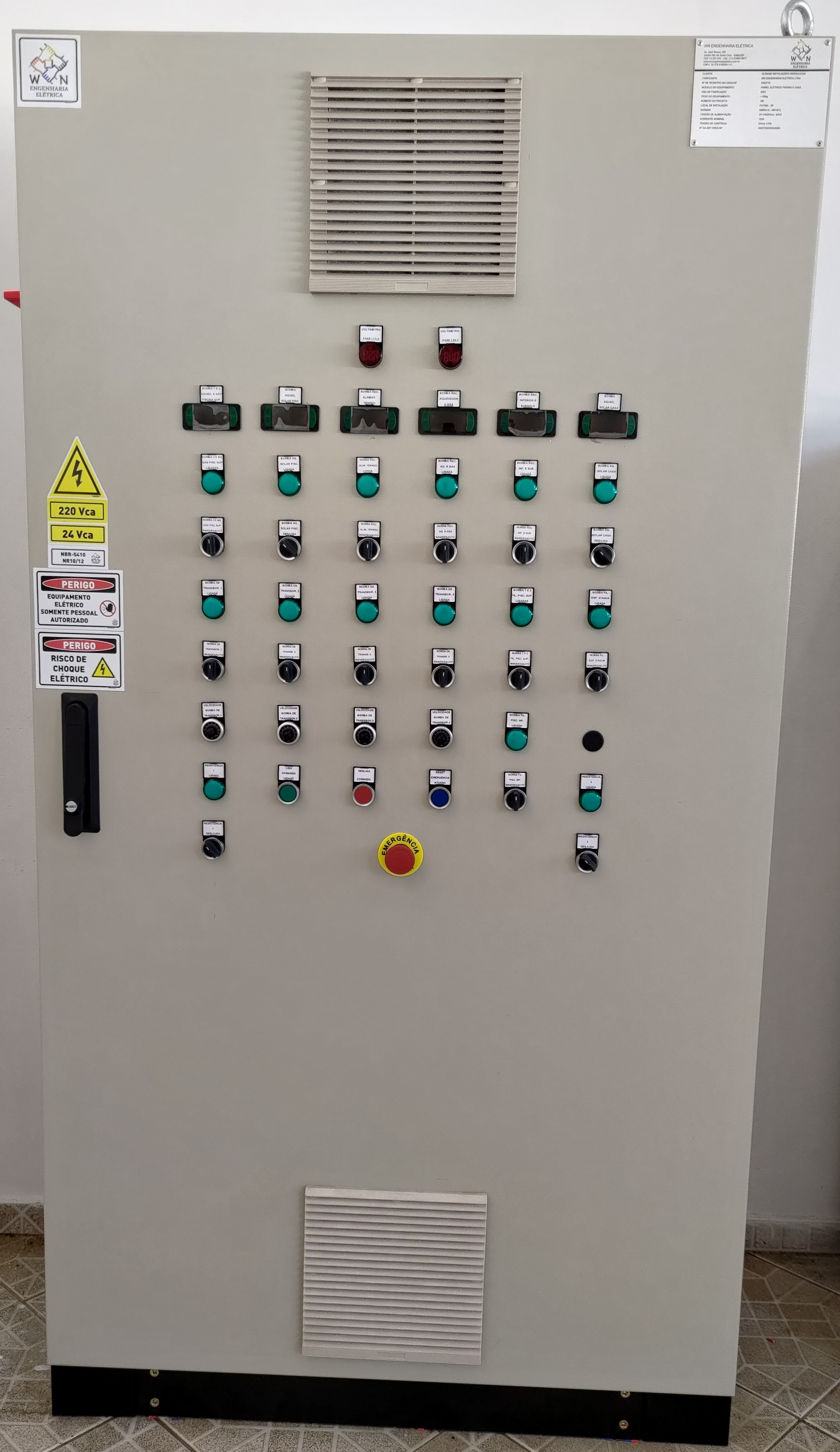 Painel para Controle de Bombas – Aquecimento Solar e Elétrico e Piscina